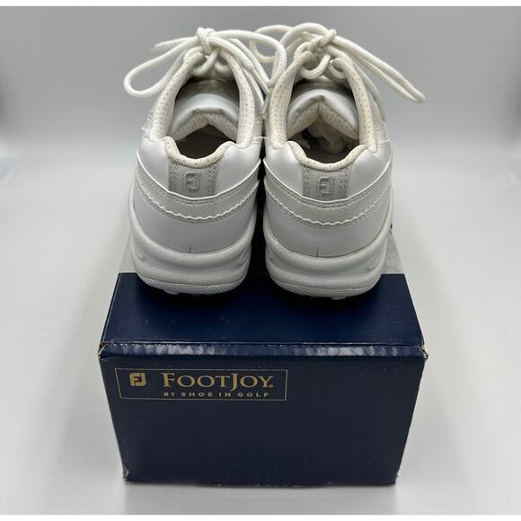 NWD FootJoy GreenJoys Womens Size 6 White Leather Golf Shoes Cleats Lace Up - Picture 4 of 11